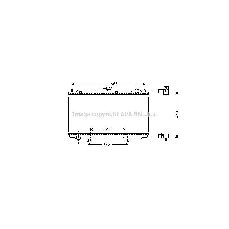 Radiateur, refroidissement du moteur AVA QUALITY COOLING DN2181