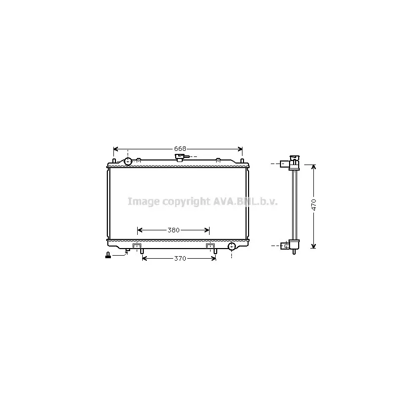 Radiateur, refroidissement du moteur AVA QUALITY COOLING DN2188