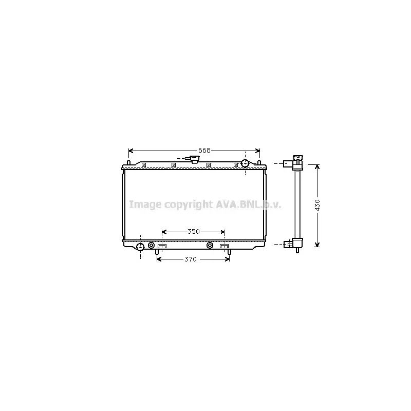 Radiateur, refroidissement du moteur AVA QUALITY COOLING DN2196