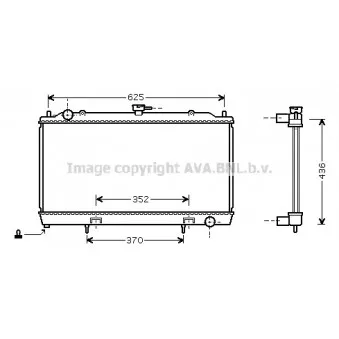 Radiateur, refroidissement du moteur AVA QUALITY COOLING DN2229