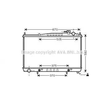 Radiateur, refroidissement du moteur AVA QUALITY COOLING DN2232
