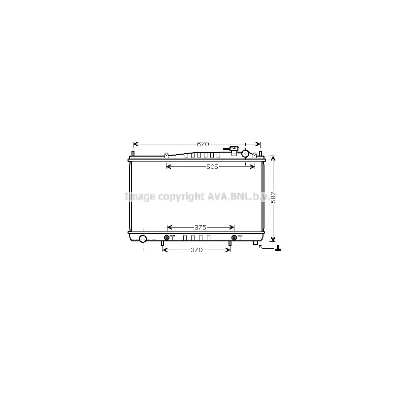 Radiateur, refroidissement du moteur AVA QUALITY COOLING DN2232