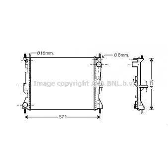 Radiateur, refroidissement du moteur AVA QUALITY COOLING DN2235