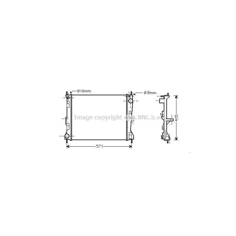 Radiateur, refroidissement du moteur AVA QUALITY COOLING DN2235