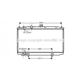 Radiateur, refroidissement du moteur AVA QUALITY COOLING DN2237
