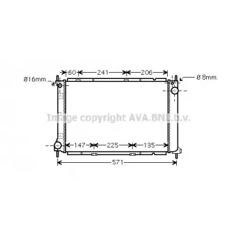 Radiateur, refroidissement du moteur AVA QUALITY COOLING DN2250