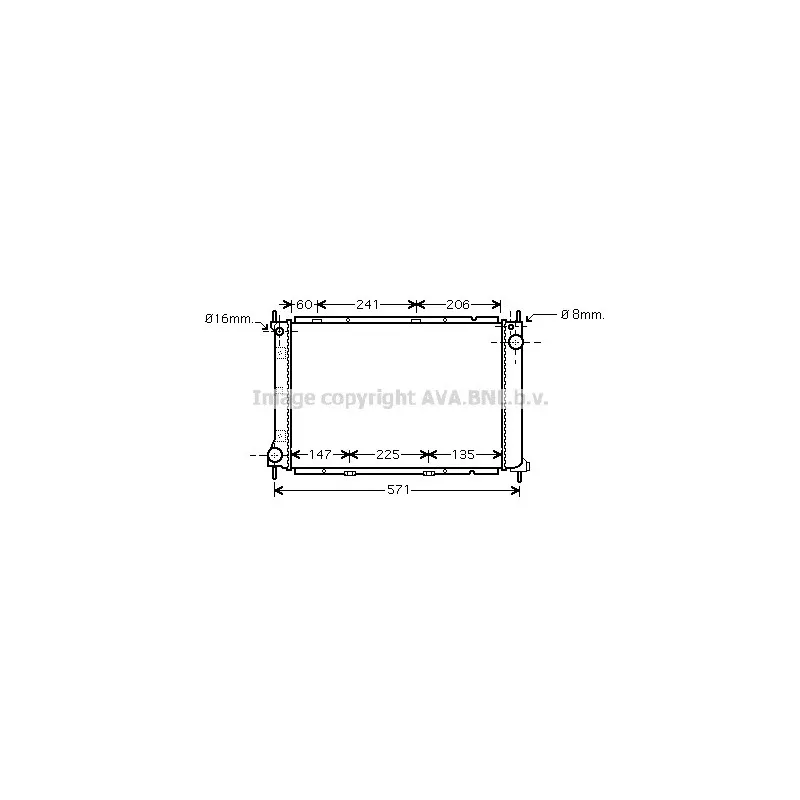 Radiateur, refroidissement du moteur AVA QUALITY COOLING DN2250