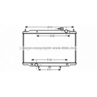 Radiateur, refroidissement du moteur AVA QUALITY COOLING DN2266