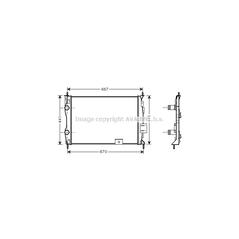 Radiateur, refroidissement du moteur AVA QUALITY COOLING DN2279