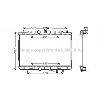 Radiateur, refroidissement du moteur AVA QUALITY COOLING DN2291