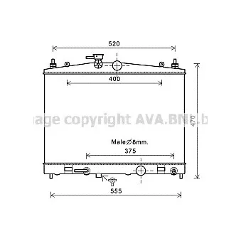 Radiateur, refroidissement du moteur AVA QUALITY COOLING DN2376