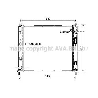 Radiateur, refroidissement du moteur AVA QUALITY COOLING