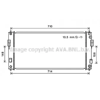 Radiateur, refroidissement du moteur AVA QUALITY COOLING DN2391