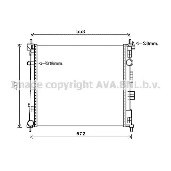 Radiateur, refroidissement du moteur AVA QUALITY COOLING DN2407