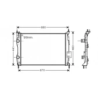 Radiateur, refroidissement du moteur AVA QUALITY COOLING DN2413