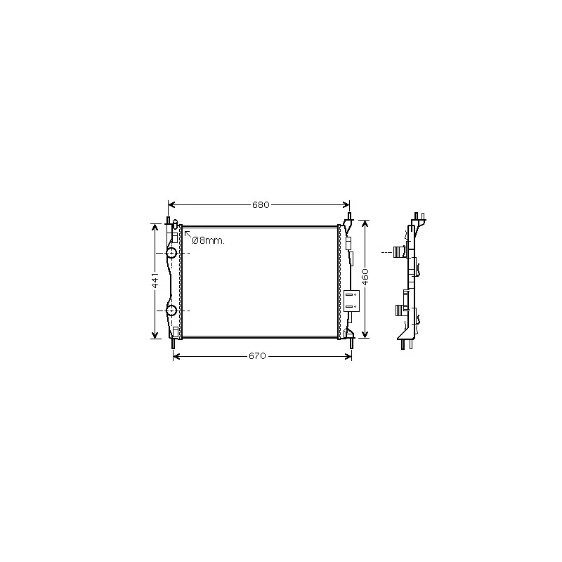 Radiateur, refroidissement du moteur AVA QUALITY COOLING DN2413