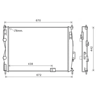 Radiateur, refroidissement du moteur AVA QUALITY COOLING DN2414