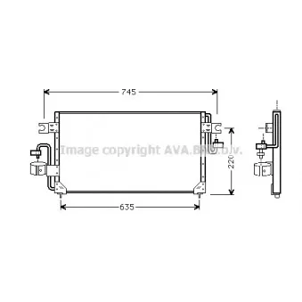 Condenseur, climatisation AVA QUALITY COOLING DN5163