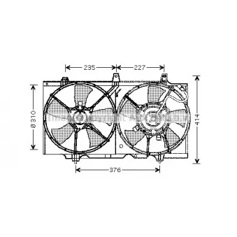 Ventilateur, refroidissement du moteur AVA QUALITY COOLING DN7507