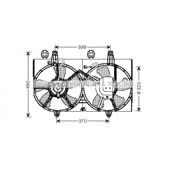 Ventilateur, refroidissement du moteur AVA QUALITY COOLING DN7511