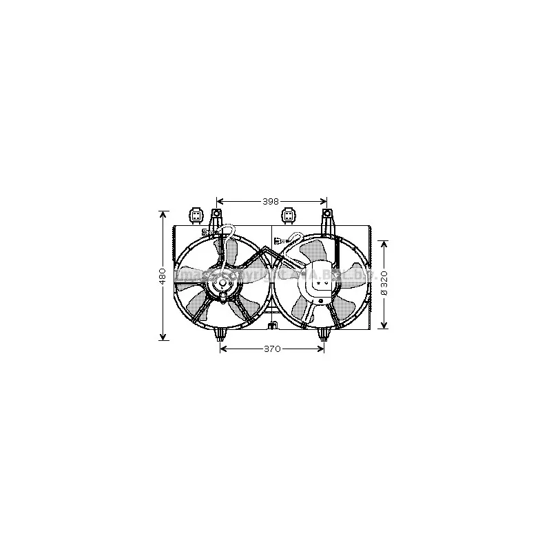 Ventilateur, refroidissement du moteur AVA QUALITY COOLING DN7511