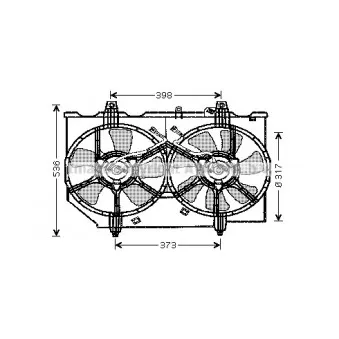 Ventilateur, refroidissement du moteur AVA QUALITY COOLING DN7513