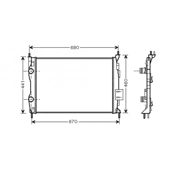 Radiateur, refroidissement du moteur AVA QUALITY COOLING DNA2278