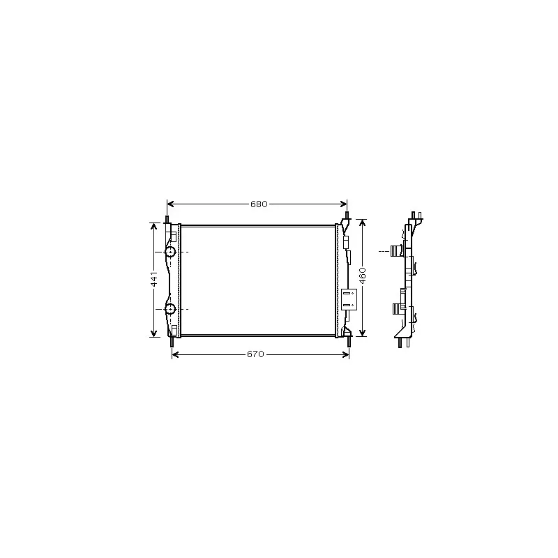 Radiateur, refroidissement du moteur AVA QUALITY COOLING DNA2278