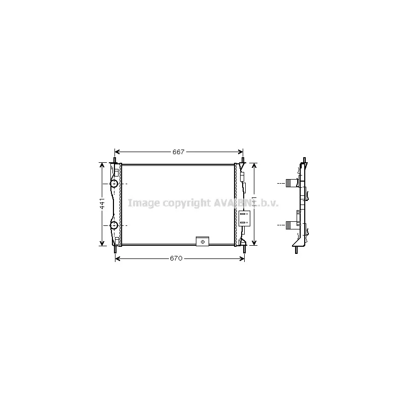 Radiateur, refroidissement du moteur AVA QUALITY COOLING DNA2279