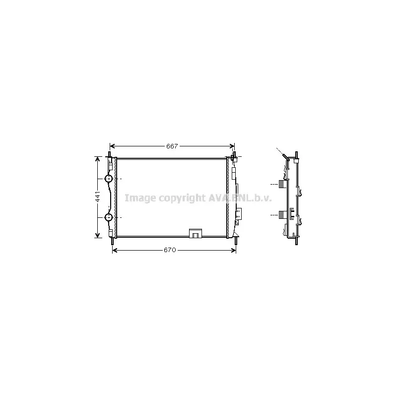 Radiateur, refroidissement du moteur AVA QUALITY COOLING DNA2280