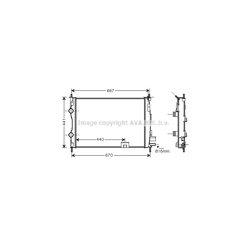 Radiateur, refroidissement du moteur AVA QUALITY COOLING DNA2287