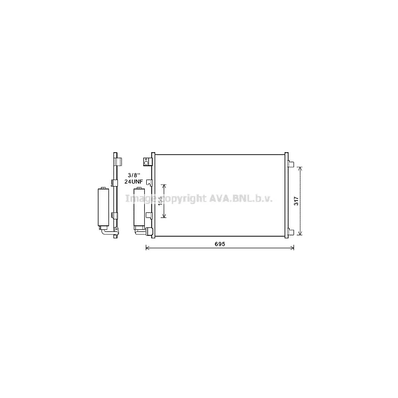 Condenseur, climatisation AVA QUALITY COOLING DNA5281