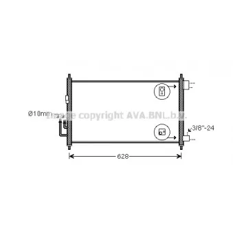 Condenseur, climatisation AVA QUALITY COOLING DNA5372