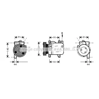 Compresseur, climatisation AVA QUALITY COOLING DNK001