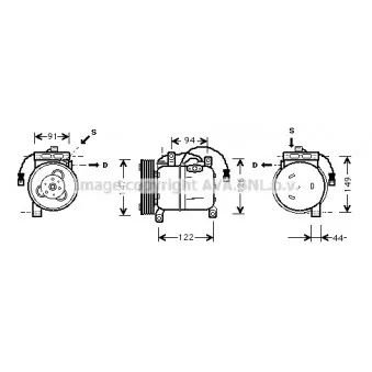 Compresseur, climatisation AVA QUALITY COOLING DNK004