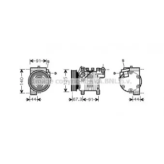Compresseur, climatisation AVA QUALITY COOLING DNK273