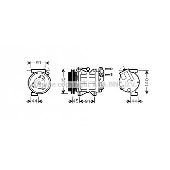 Compresseur, climatisation AVA QUALITY COOLING DNK314