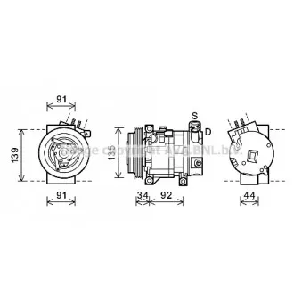 Compresseur, climatisation AVA QUALITY COOLING DNK346