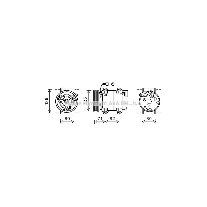 Compresseur, climatisation AVA QUALITY COOLING DNK377