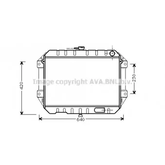 Radiateur, refroidissement du moteur AVA QUALITY COOLING DU2027