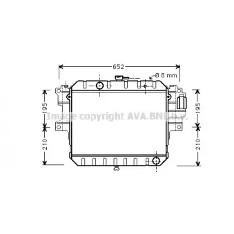 Radiateur, refroidissement du moteur AVA QUALITY COOLING DU2038