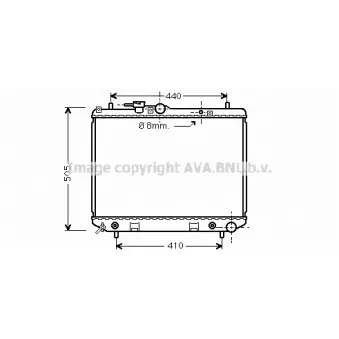 Radiateur, refroidissement du moteur AVA QUALITY COOLING DU2044