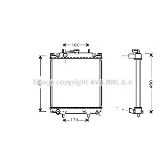 Radiateur, refroidissement du moteur AVA QUALITY COOLING DU2046