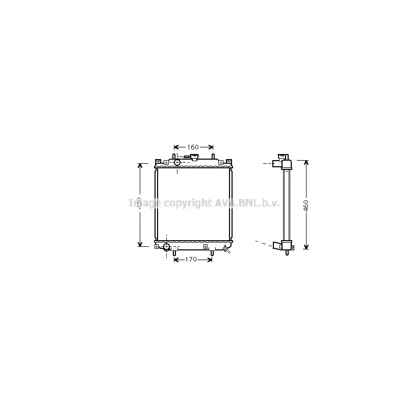 Radiateur, refroidissement du moteur AVA QUALITY COOLING DU2046