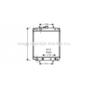 Radiateur, refroidissement du moteur AVA QUALITY COOLING DU2047