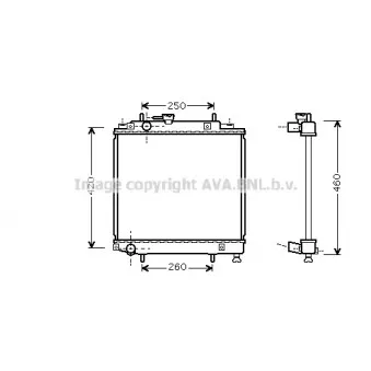 Radiateur, refroidissement du moteur AVA QUALITY COOLING DU2058