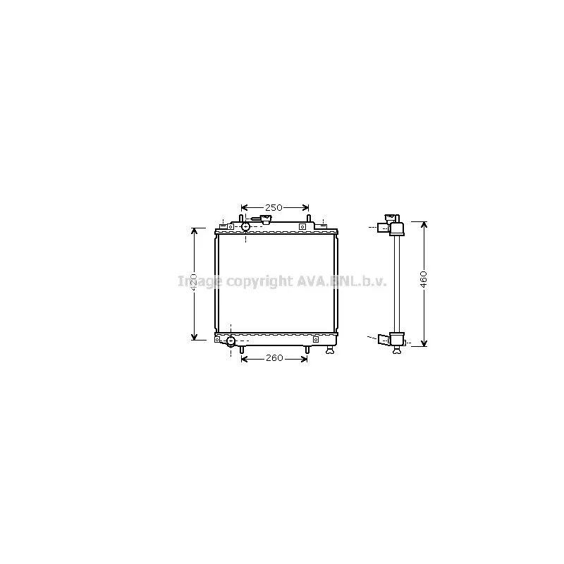 Radiateur, refroidissement du moteur AVA QUALITY COOLING DU2058