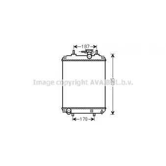 Radiateur, refroidissement du moteur AVA QUALITY COOLING DU2066