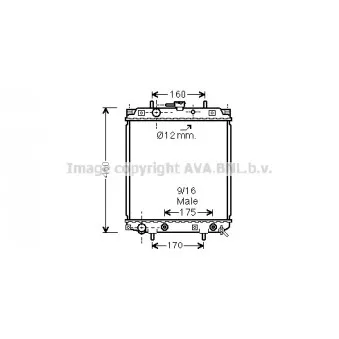 Radiateur, refroidissement du moteur AVA QUALITY COOLING DU2068