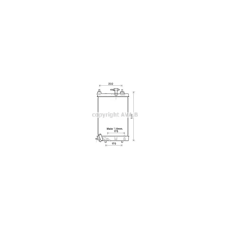 Radiateur, refroidissement du moteur AVA QUALITY COOLING DU2070